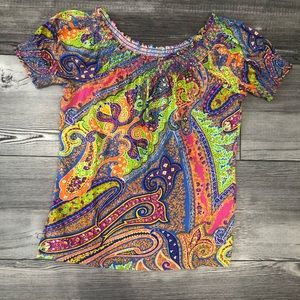 Ralph Lauren colorful paisley top, size small